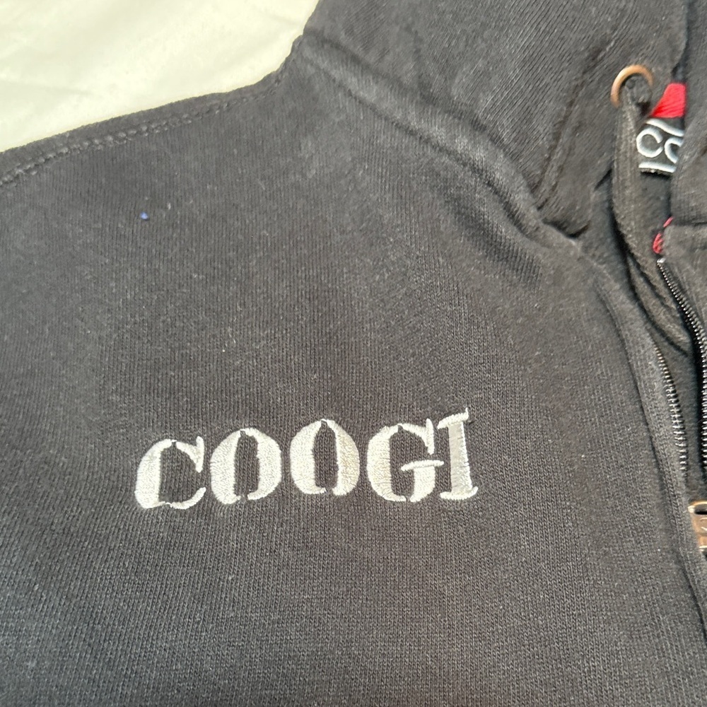COOGI Black Zip-Up Hoodie with Embroidered Patches Size XXL Big Tall - Picture 7 of 13